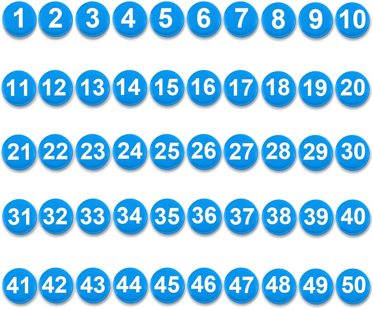 1-50 Magnetic Numbers, 0.8" Multi-Use Numbered Magnets Round Dry Erase Board Number Magnets for Fridge Calendar Whiteboard Home Classroom Office Supplies (Green)