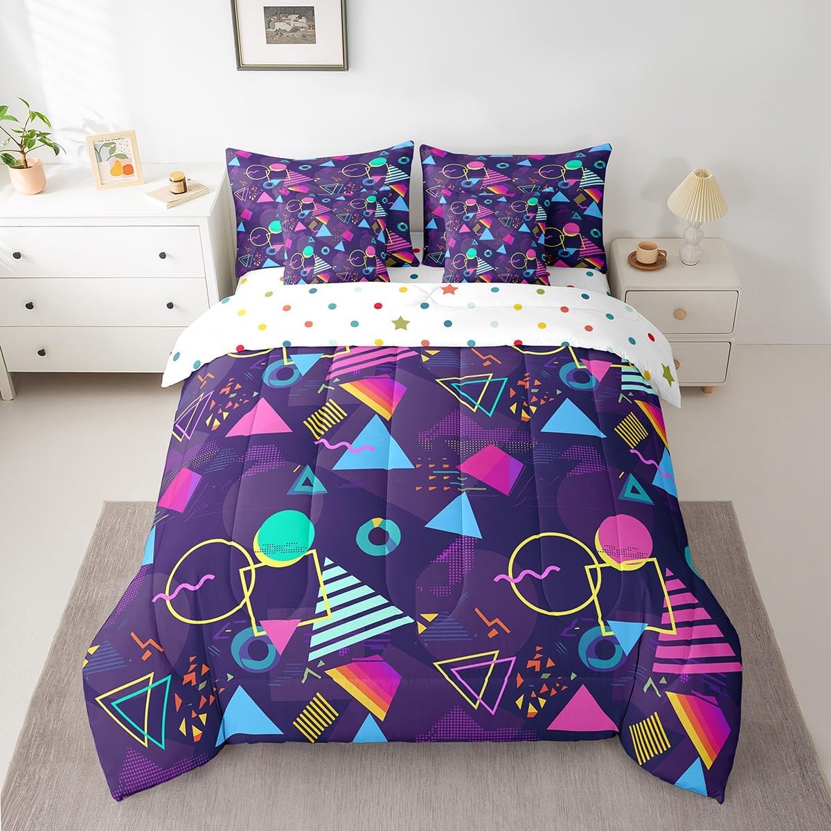 Erosebridal Chemical Equation Bed in a Bag Queen Comforter Set 7 Piece,Chemistry Bedding Sets Science Students Learning Gift Sheet Set with Comforter,Molecular Formula Education Bed Set - Colors B