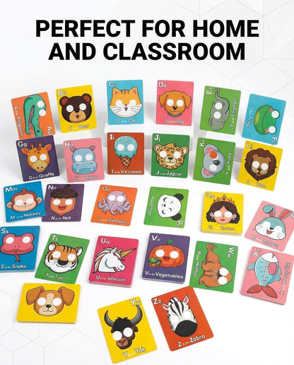 Giant Animal Alphabet Flash Cards - 26 Uppercase & Lowercase Letter Cards - Professional Literacy Tool for Preschool & Kindergarten Learning