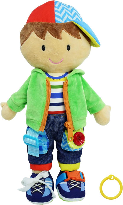 June Garden 16" Dressy Friends Bunnie - Educational Stuffed Plush Doll for Kids and Toddlers 2 Years and Up - Montessori Soft Toy Doll