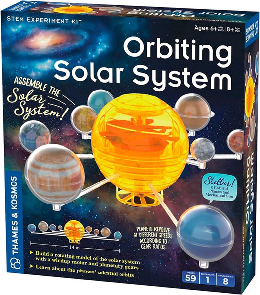 Thames & Kosmos Orbiting Solar System STEM Kit | Build a Rotating Solar System Model | Planets Revolve Using a Windup Motor | Explore Gear Ratios | Science Fairs | Difficulty Level: Intermediate Small