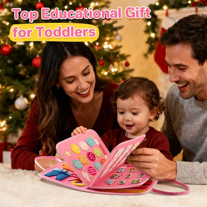 SYHLN Toddler Montessori Busy Board Toys for Little Girl Gifts: Educational Preschool Learning Travel Toys, Busy Book Learning Sensory Toys for Toddler Girls, Girls Unicorn Christmas Birthday Gifts
