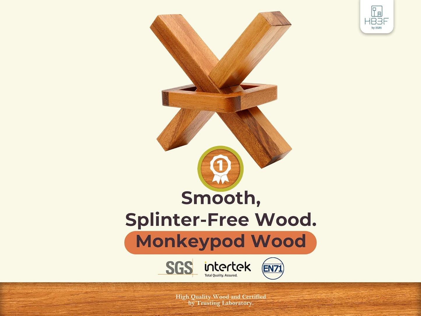 BSIRI Wooden Brain Teasers for Adults Logic Games Gift Puzzle and Mind Teasers for Senior of the Cross Out Tricky Games Wood IQ Puzzles Challenging to Open Trick Lock