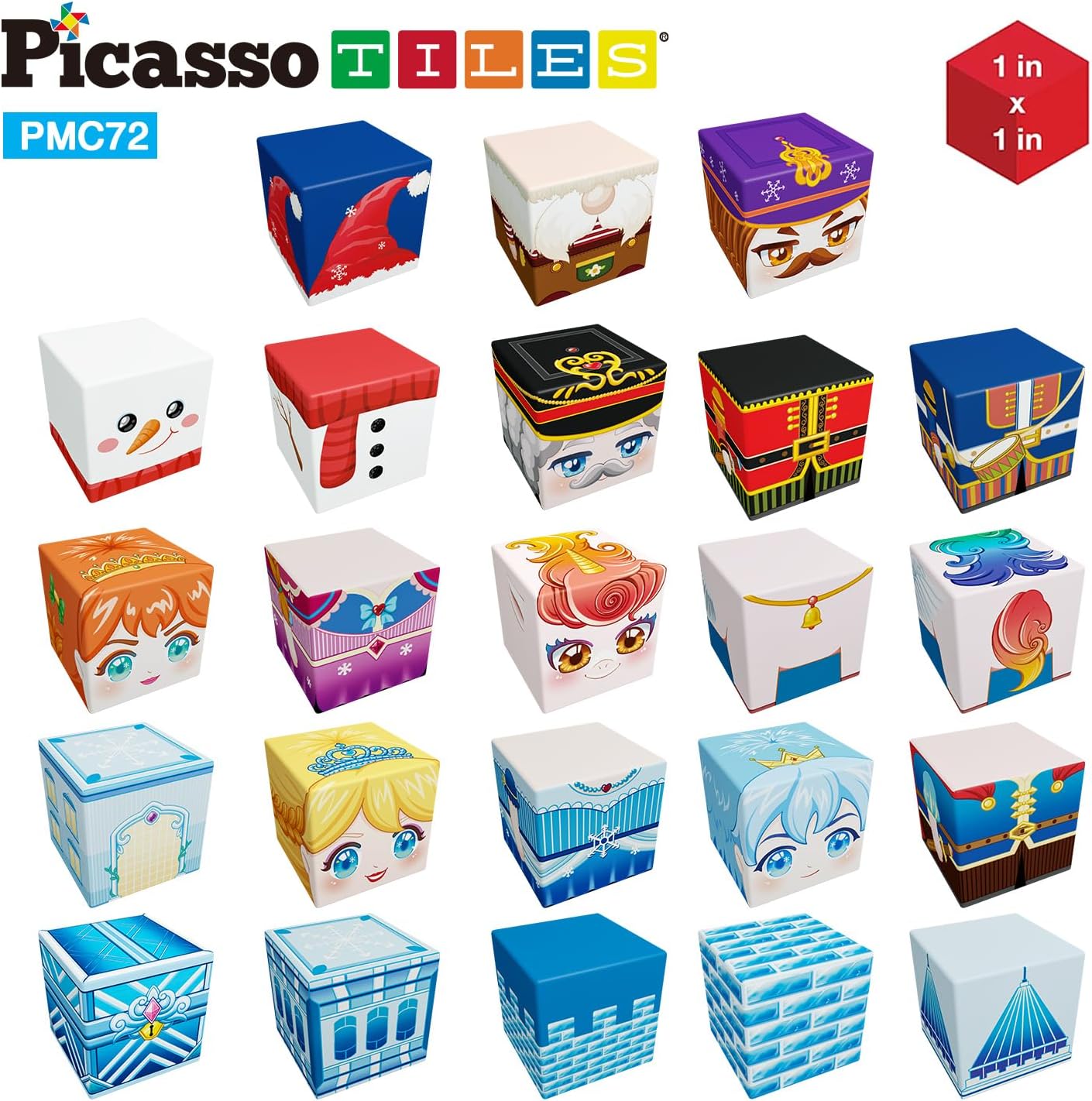 PicassoTiles Infinite Magnetic Puzzle Magic Cube Easy-Connect Brain Teaser Toy Set Magnet Pattern Block Matching Toys Free Ideabook 150+ Inspirations STEM Learning Kids Boys&Girls Age3+ PTC25
