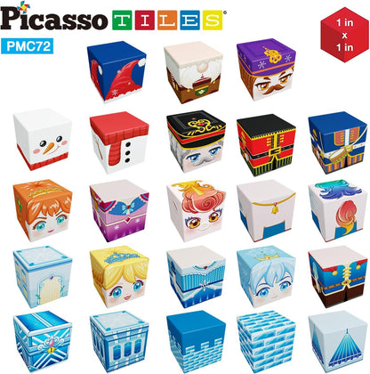 PicassoTiles Infinite Magnetic Puzzle Magic Cube Easy-Connect Brain Teaser Toy Set Magnet Pattern Block Matching Toys Free Ideabook 150+ Inspirations STEM Learning Kids Boys&Girls Age3+ PTC25