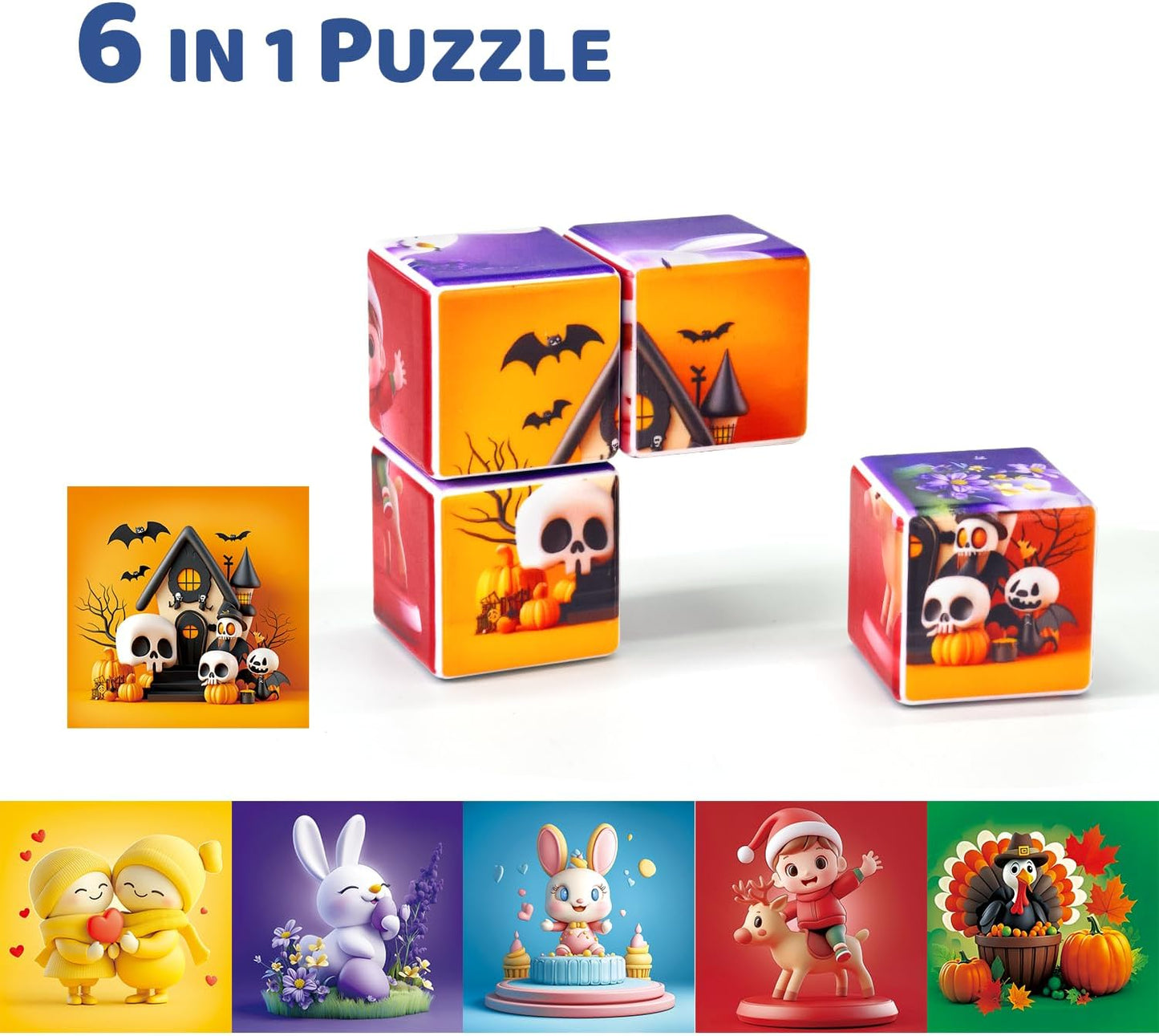 Pairez Toys Random 4 Sets of Magnetic Blocks for Toddlers, 4 Packs Total 16 PCS & 24 Patterns, Magnetic Puzzles for Kids 1-3, Preschool Learning Classroom Must Haves Puzzle Toys