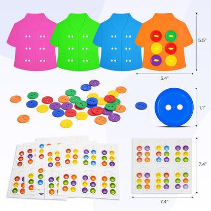 Clothes Lacing Cards for Seniors with Dementia & Alzheimer's - Fine Motor Skills Activity with Buttons & Zipper, Occupational Therapy Tools for Elderly to Practice Dressing Skills