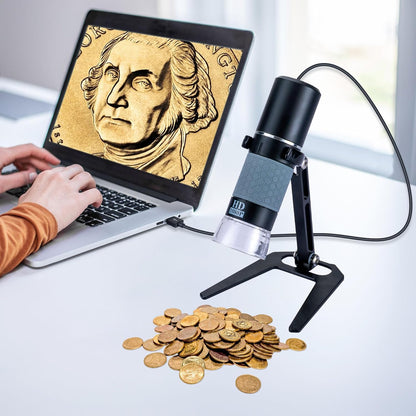 4K WiFi Microscope for iPhone Android PC, 50-1000X USB Digital Microscope Wireless Super HD Endoscope Camera Compatible with All Cellphones iPad Android Tablet Windows Mac Chrome Linux