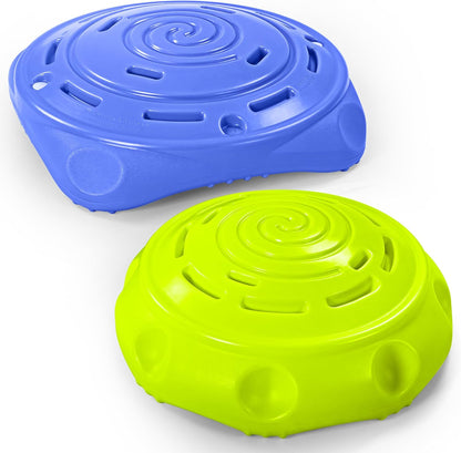 Simplay3 Two Sided Rock Around Wobble Disk and Climbing Dome for Toddlers and Kids - Rocking and Climbing - Indoor/Outdoor - Yellow/Green, Made in USA (1 Pack)