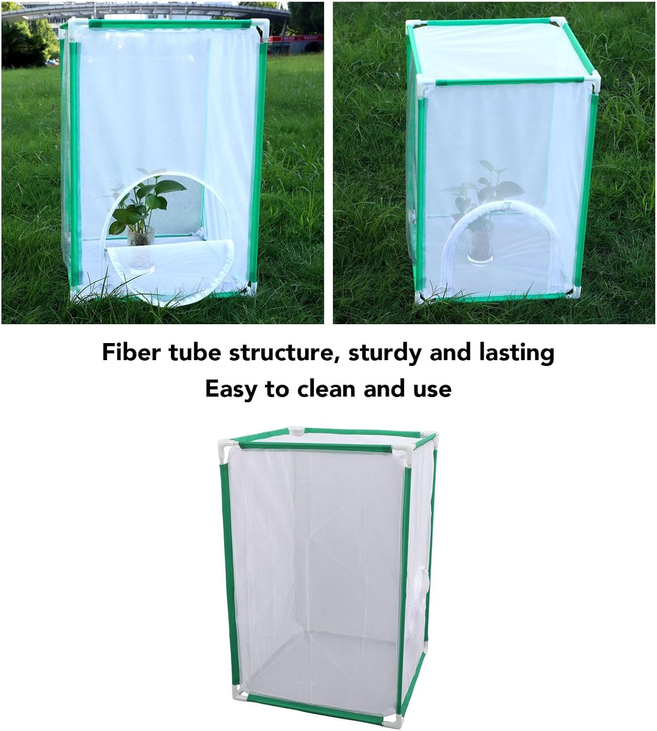Clear Mesh Butterfly Enclosure, Transparent View Butterfly Habitat Sturdy Frame Chameleon Cage for Exploration Observation Small Creature Care