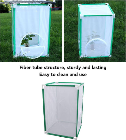 Clear Mesh Butterfly Enclosure, Transparent View Butterfly Habitat Sturdy Frame Chameleon Cage for Exploration Observation Small Creature Care