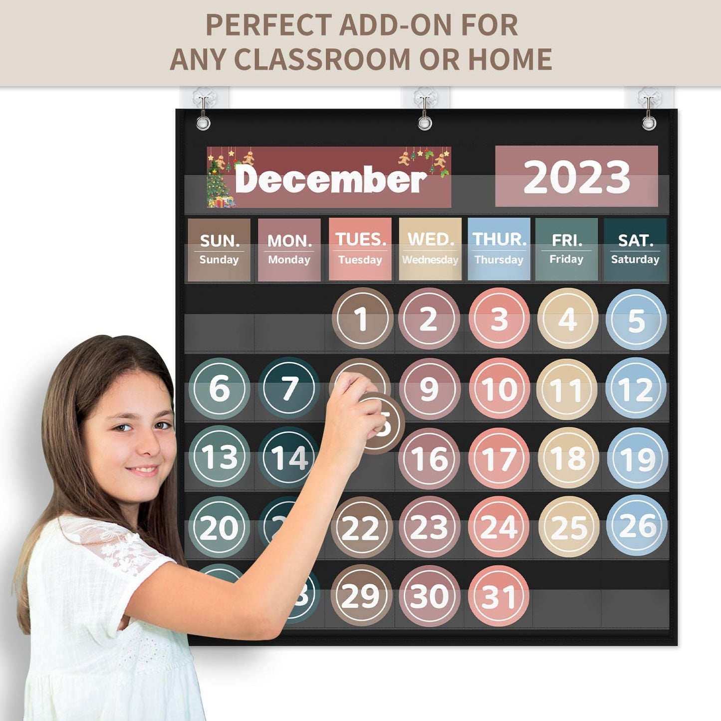 Circle Time Learning Center Pocket Chart for Classroom, Dry Erase Alphabet & Number Flash Cards, Write ABC Letter Tracing Writing Practice Games for Kids, Learning Weather Counting Color Shape