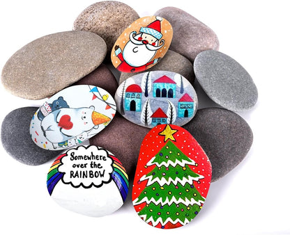 River Rocks for Painting 45 Pcs Large 2-3 Inch Flat Smooth Painting Stones Craft Rock to Paint for Kids Crafts Painting Bulk