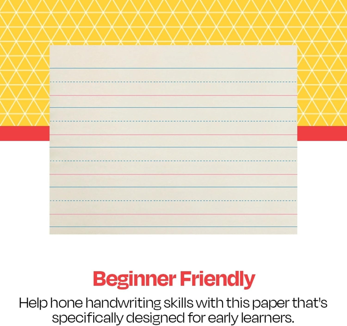 School Smart Zaner-Bloser Writing Paper, Handwriting Practice Lined Paper, Grade 2 to 3 Learning, 1/2 Inch Rule, 10-1/2 x 8 Inches, 500 Sheets
