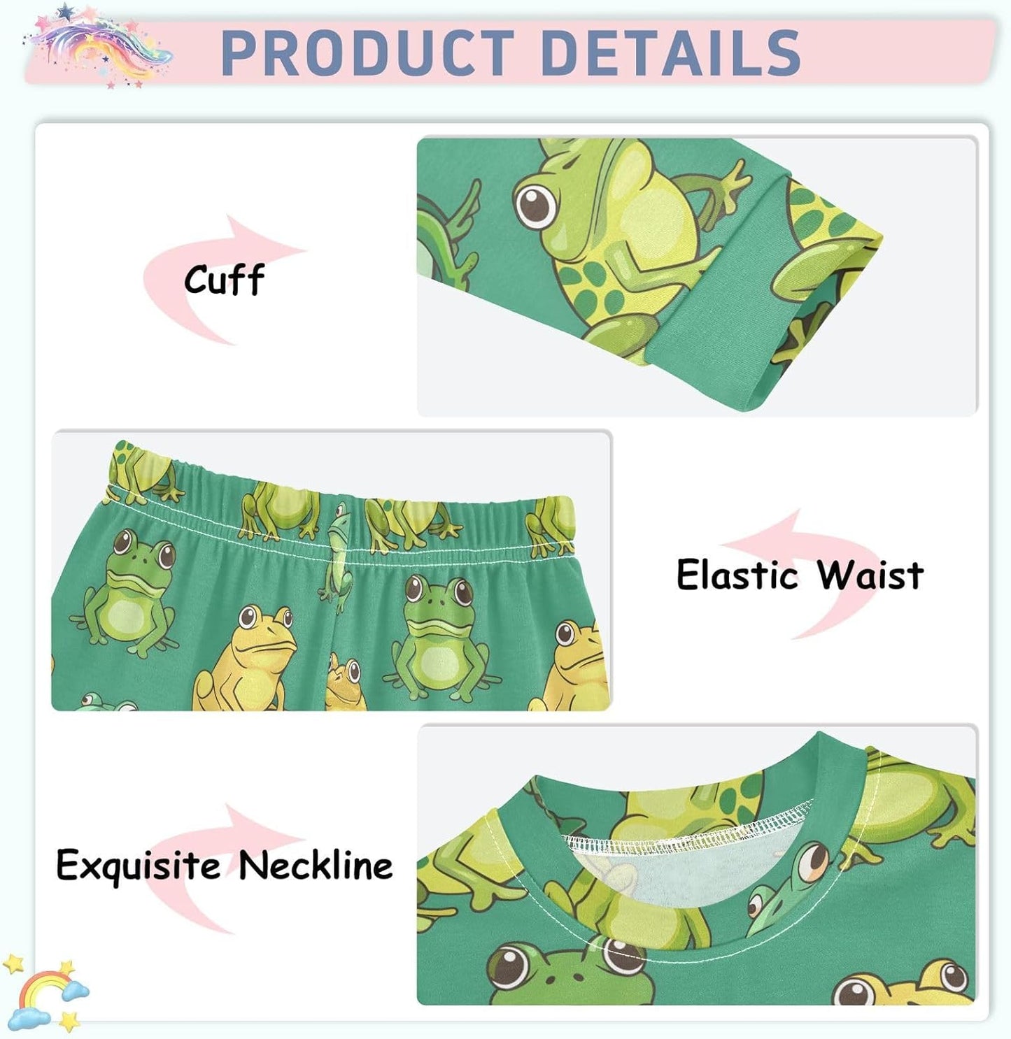 ALAZA Shark Starfish Palm Tree 2 Piece Pajama Set Long Sleeve Top and Pants Sleepwear Unisex - Colors B