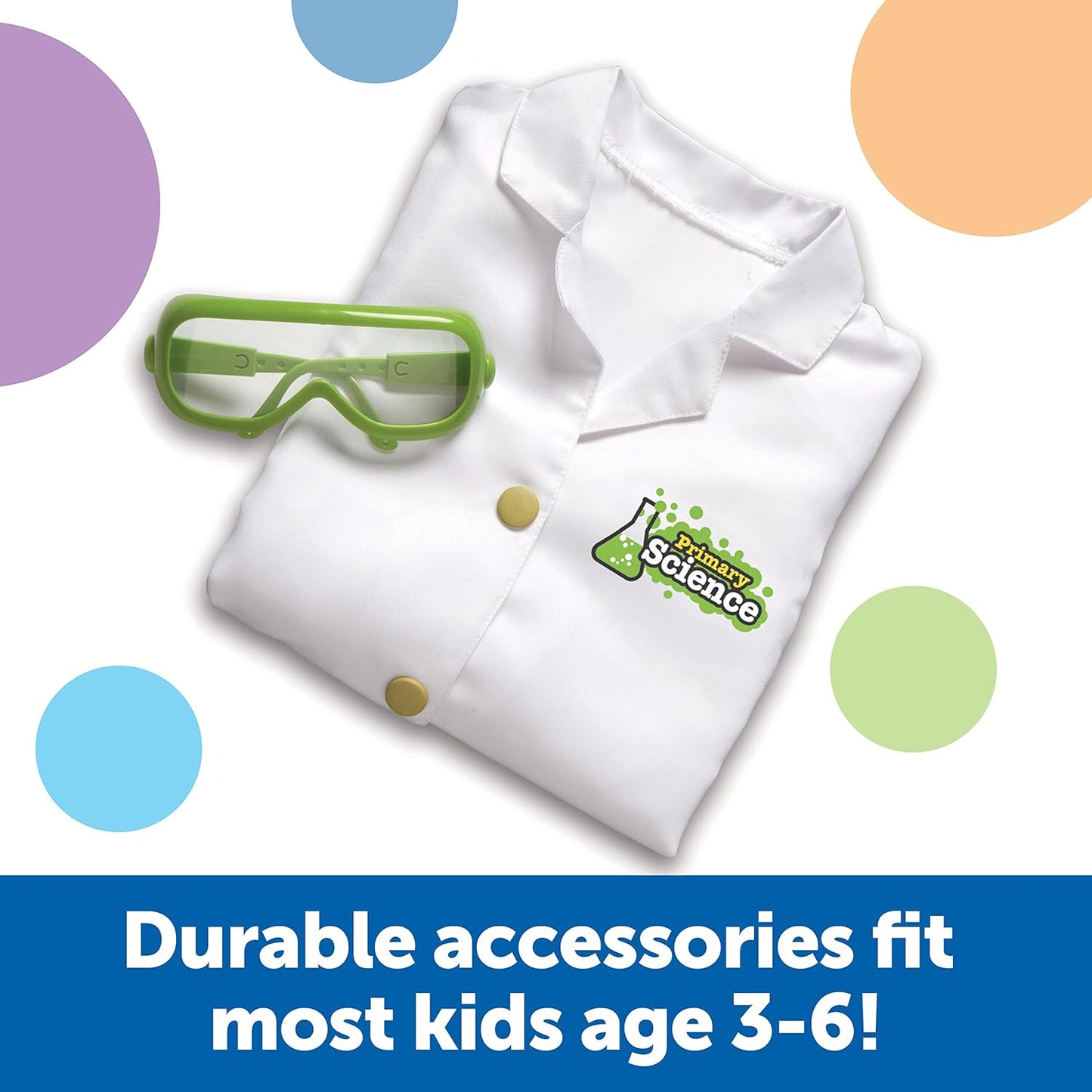 Learning Resources Beaker Creatures Lab Gear - 2 Pieces, Ages 5+ Lab Coat & Glasses for Kids, Science Exploration Games, STEM Toys for Kids