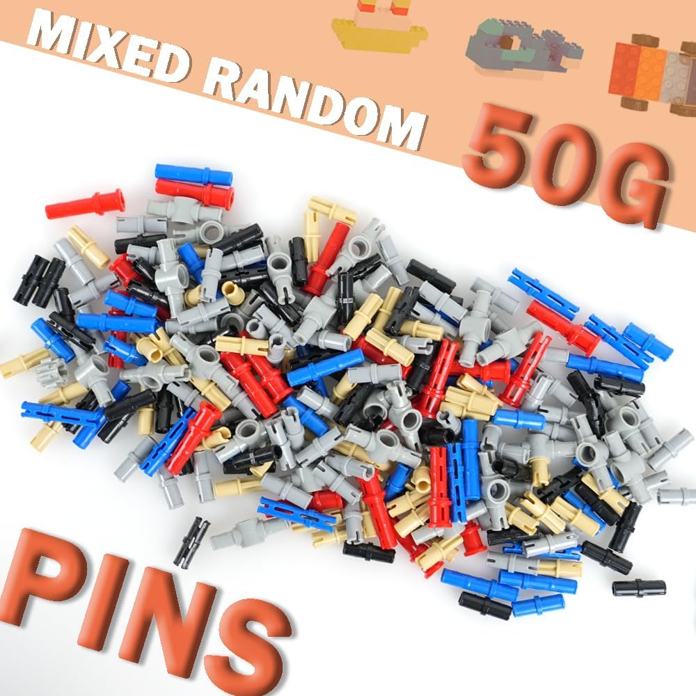 MALEKO Technical Gears-Axles-Pins-Wheel Set, 800+ Piece Technical Parts Compatible with Major Brands, Building Block Accessories Kit-Motor, Wheels, Chain Link Connector, Tires