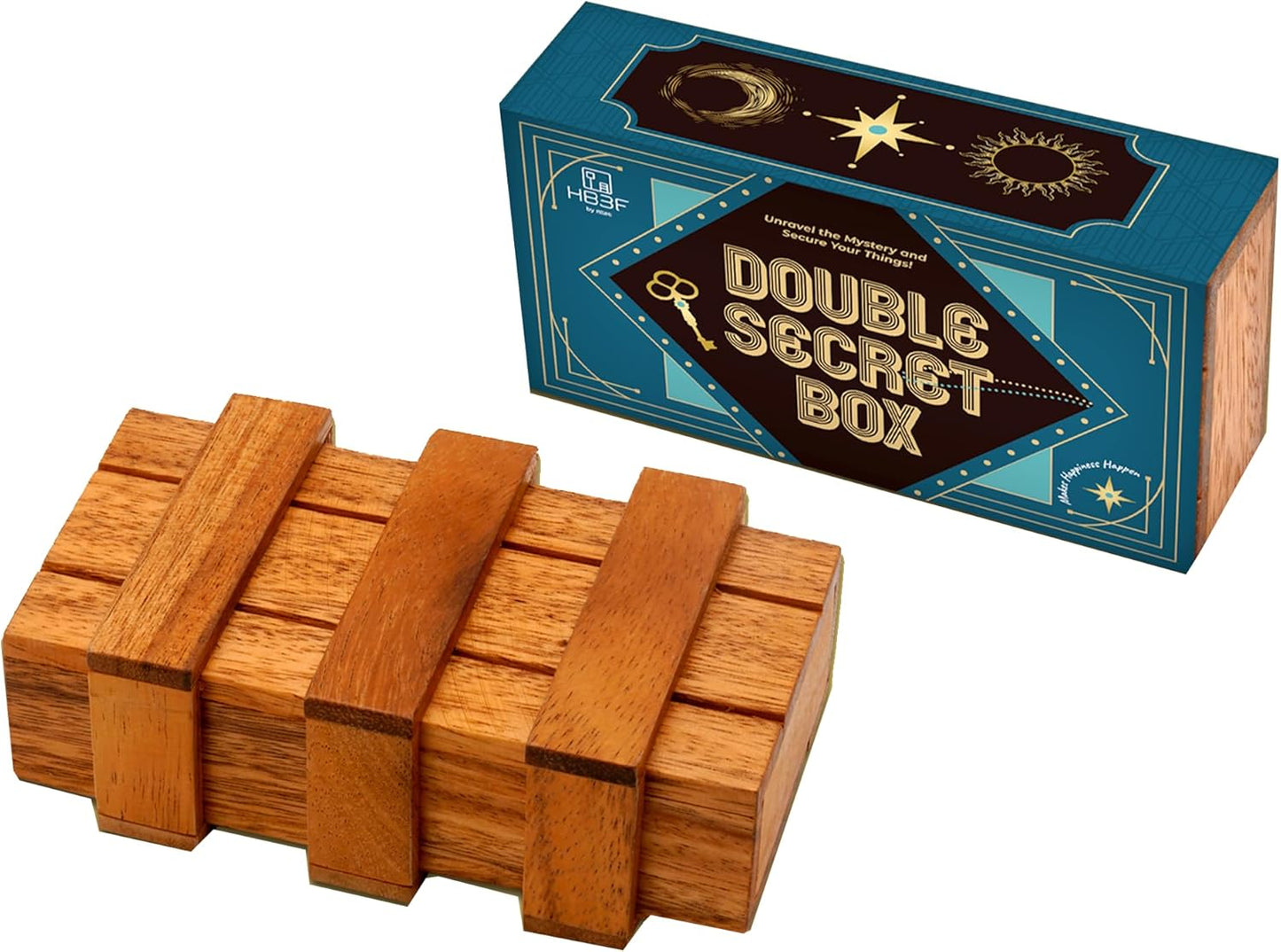 BSIRI Wooden Secret Money Puzzle Box Brain Teaser with Hidden Compartments Ideal Jewelry Stash 3D Lock Gift Card Wood Stash Holder for Cash Gifts Storage for Kids and Adults Double Magic Puzzles Boxes