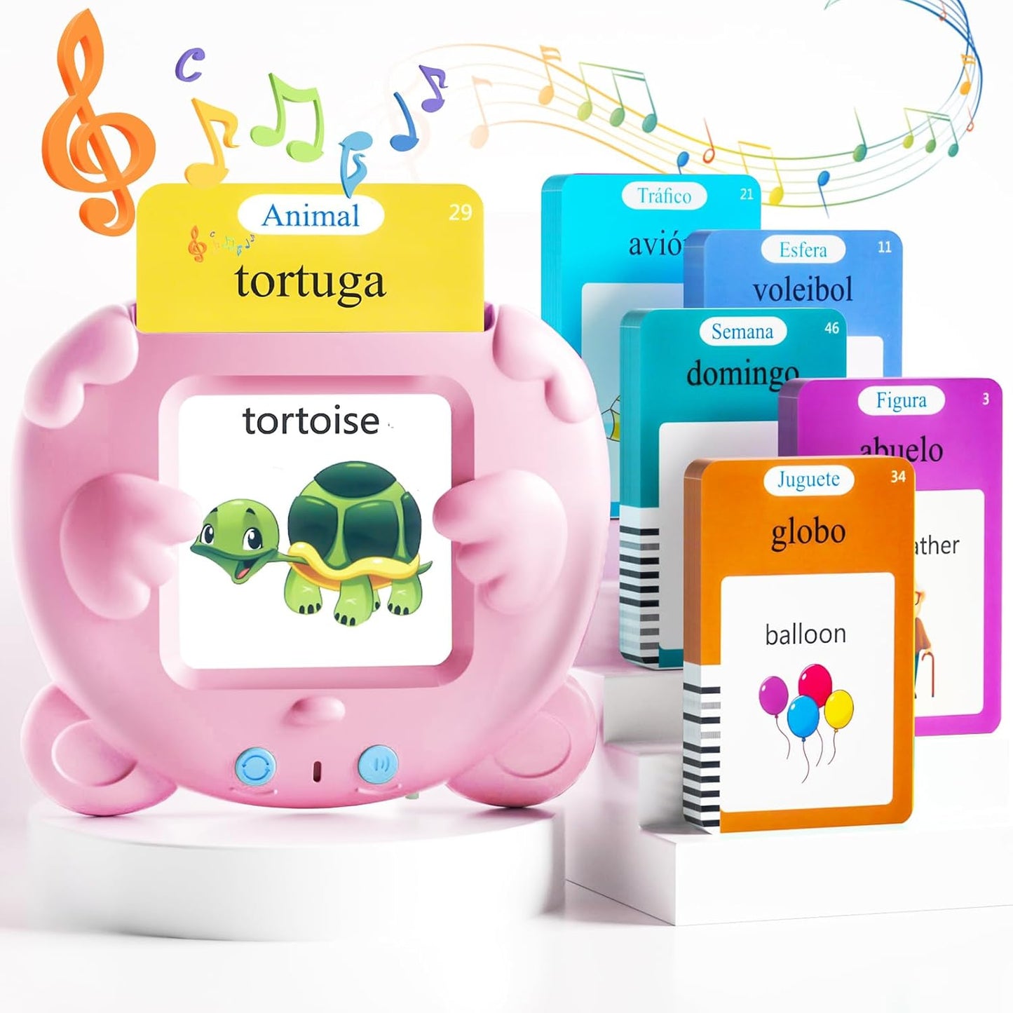Spanish & English Talking Flash Cards for Toddlers, 510 Sight Words Bilingual Learning Toys for Children, Autism Pocket Speech Therapy Toys, Español Vocabulary Educational Flashcards