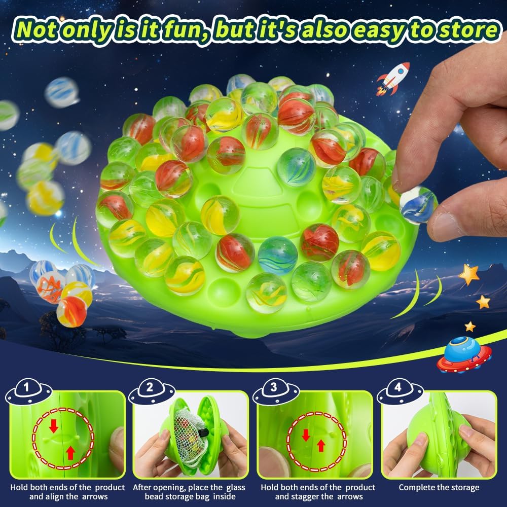 A V Marble Balance Board Game – 60 Colorful Glass Marbles with Storage Base | Exciting Family & Party Board Game for Kids & Adults, Educational STEM Toy & Birthday Gift, 1–4 Players, Ages 8+