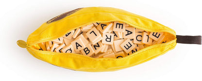 Bananagrams Classic Word Game – Fast-Paced Spelling & Anagram, Family & Travel Game , 144 Letter Tiles in Portable Banana Pouch, 1–8 Players, Educational Wordplay Fun for Ages 7+