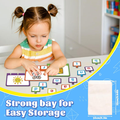 CVC Word Puzzles for Kids, 25 PCS Alphabet Letter Puzzle, CVC Words Building Games, Speech Therapy Materials for Toddler, Learning Spelling Game, Preschool Kindergarten Classroom Must Haves