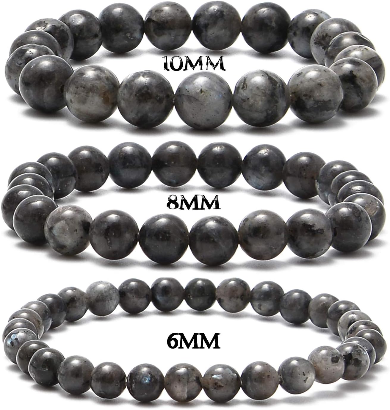 NCB 100pcs Original Natural Stone Beads Gemstone Round Loose Beads 6mm 8mm 10mm (Blue Aventurine, 6mm 100Beads) - Colors B