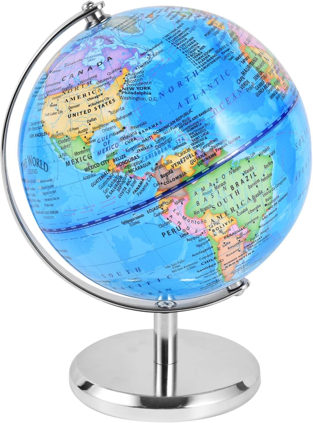 KISEER 6 Inch World Globe Rotating Earth Spinning Globe with Heavy Metal Stand for Kids Geography Classroom Education or Office Home Decorations
