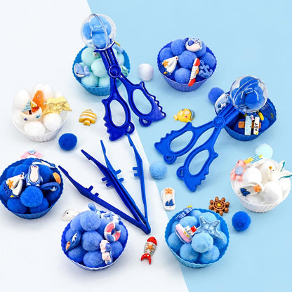 270 Pcs Numbers and Letters Sensory Bin Items Back to School Counting Sorting Sensory Bin Filler Fine Motor Numbers and Letters Geometric Figure Counts for Easter Spring Summer Sorting