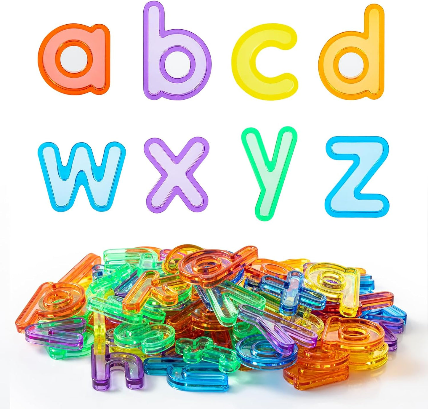 52 Pcs Plastic Capital Letters – 2 Sets of Capital Letters - Perfect Light Table Manipulatives for Early Learning and Play