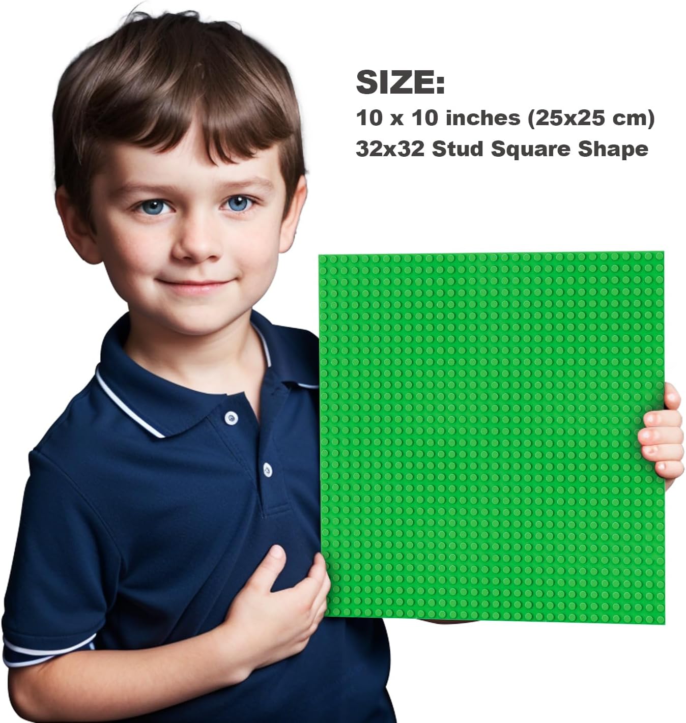 Building Bricks Baseplates Multipack 32x32 Stud, 8 Pack of Base Plates in Color of Black, Dark Grey, Light Grey & White, Foundation & Display for Building Blocks, 10x10 in. (25.5x25.5 cm)