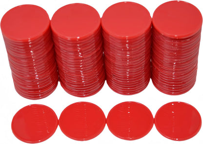Smartdealspro Set of 100 1 Inch Opaque Plastic Learning Counters Mini Poker Chips Game Tokens with Storage Box (Pink)