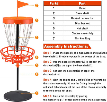 Lenwen 29 Inches Mini Disc Golf Baskets with 10 Flying Discs, Kids Mini Golf Starter Set, for Games Beach Indoor Outdoor Yard