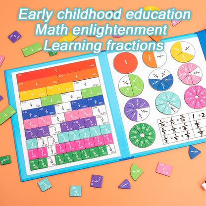 2026 New Magnetic Fraction Demonstration Book, 102 Pcs Magnetic Fraction Tiles & Fraction Circles, Magnet Fraction Disc Set for Kids, Math Fractions Manipulatives for Elementary Middle School (Set-A)