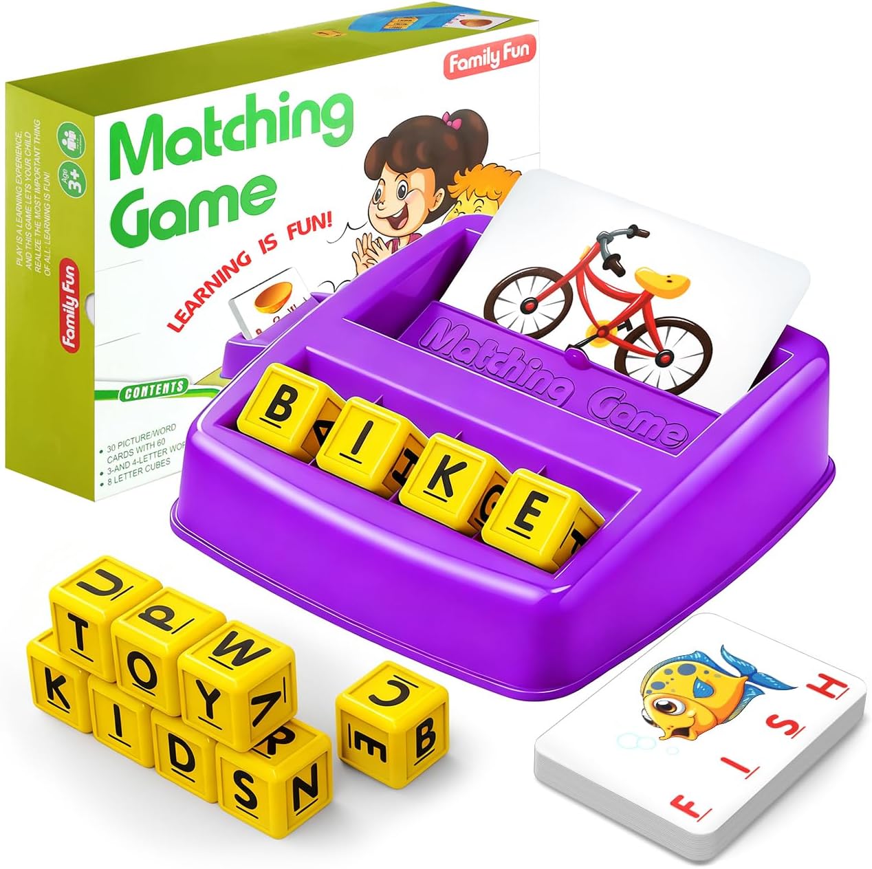 Matching Letter Game for 3 4 5 Year Old Girls Gifts, ABC Learning Toys for Kids Age 3-5, Educational Spelling Games Toys for Toddler Age 4-8, Preschool Birthday Gifts for 2 3 4 5 Year Old Boys Girls