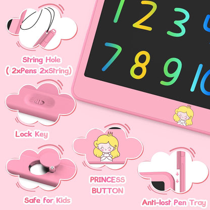 Hockvill LCD Writing Tablet for Kids, 16Inch Toys for Girls Boys Drawing Pad for 3 4 5 6 7 Year Old Kid, Toddler Doodle Board Christmas Birthday Gift for Kids，Erase Lock Writing Board