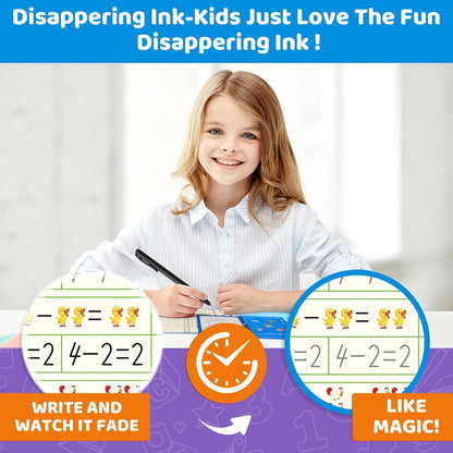 Magic Grooved Writing Practice Books for Kids 3-8, Reusable Grooved Handwriting Books-Letters Numbers Math Painting-Preschool Learning Activities-Birthday Gifts for 3 4 5 6 7 8 Years Old