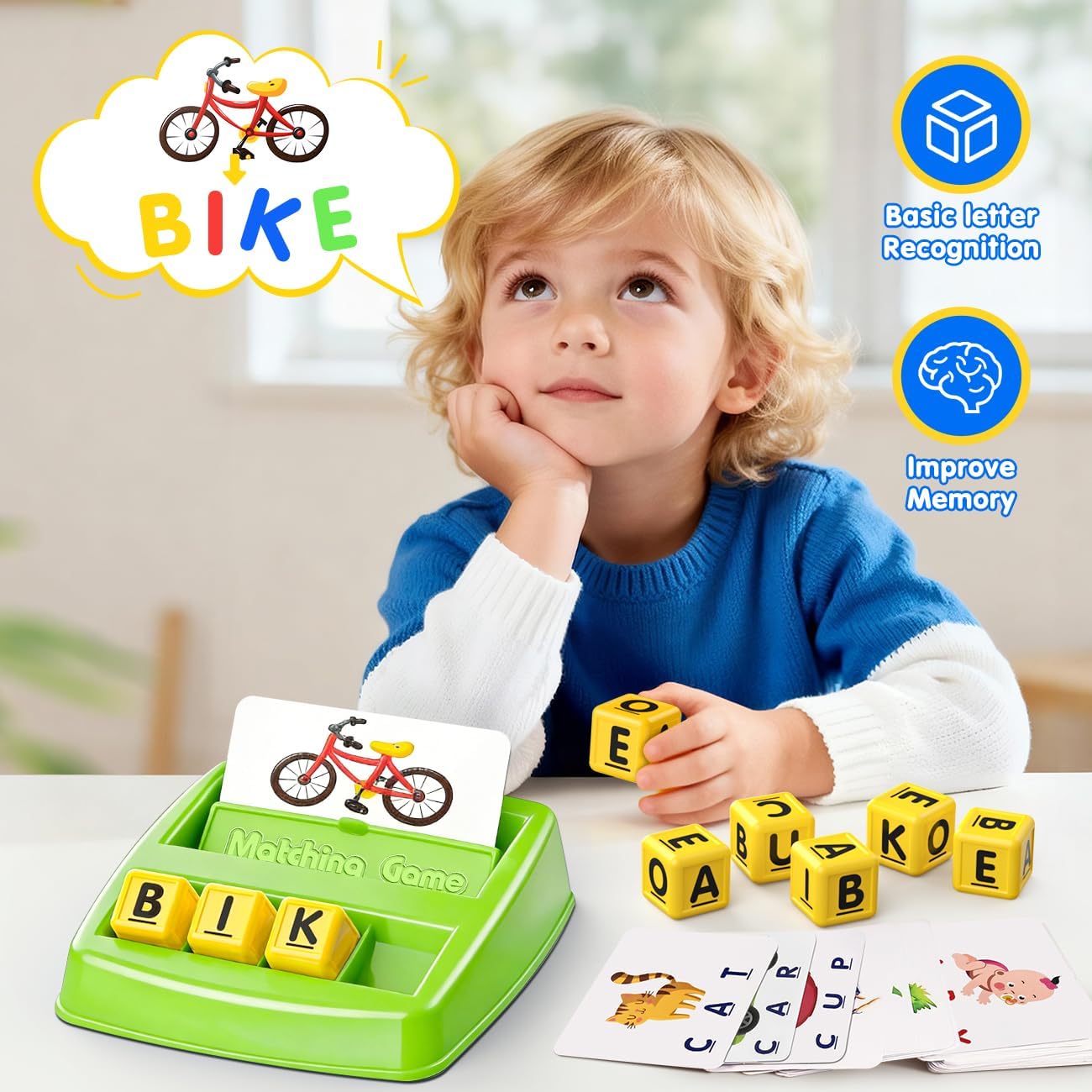 Matching Letter Game for 3 4 5 Year Old Girls Gifts, ABC Learning Toys for Kids Age 3-5, Educational Spelling Games Toys for Toddler Age 4-8, Preschool Birthday Gifts for 2 3 4 5 Year Old Boys Girls