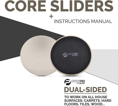 Limm Core Sliders for Working Out - Exercise Sliders Fitness, Stability, Ab, Legs & Full Body (Set of 2) - Bonus Carry Bag & Workout Ebook - Gym Gliding Disc Pads for Hardwood, Carpet & More