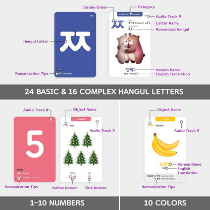 Toddler Korean Flashcards – 55 Fun & Educational Cards for Preschoolers & Beginners