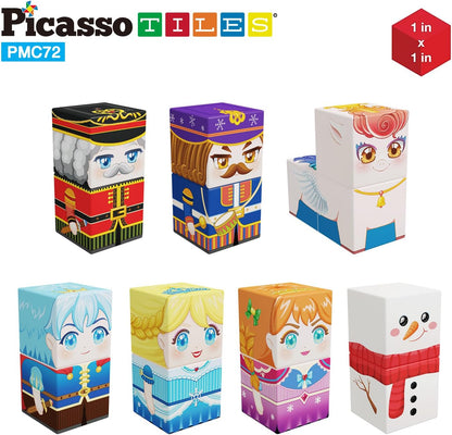 PicassoTiles Infinite Magnetic Puzzle Magic Cube Easy-Connect Brain Teaser Toy Set Magnet Pattern Block Matching Toys Free Ideabook 150+ Inspirations STEM Learning Kids Boys&Girls Age3+ PTC25