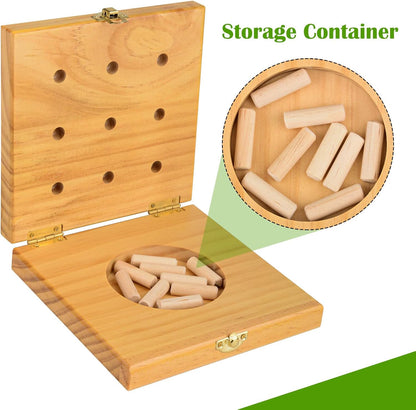 Ultrassist 9 Hole Wooden Pegboard for Occupational Therapy, Nine Hole Pegboard Test Kit to Improve Finger Dexterity, Fine Motor Skill Test