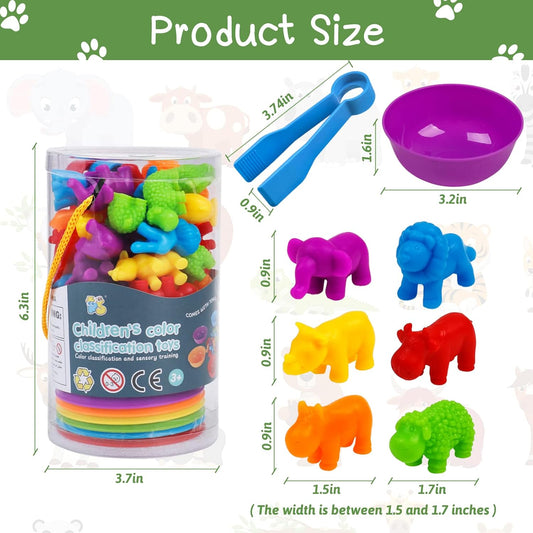Counting Dinosaur Toys Matching Games with Sorting Bowls Sorting Toy for Toddlers Preschool Learning Activities for Math Color Sensory Montessori Fine Motor Skills for 3 4 5 Years Old Boys Girls