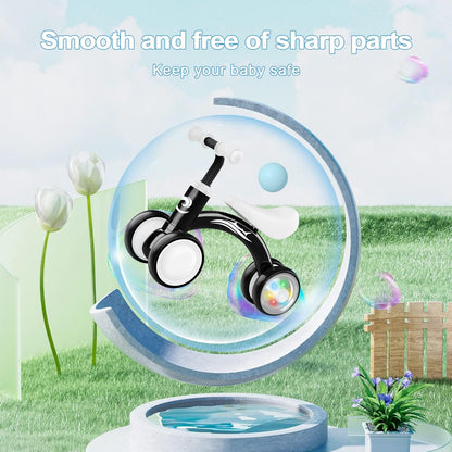 Gamfeiny Colorful Lighting Baby Balance Bike Toys for 1 Year Old Boy Girl Gifts, 10-36 Month Toddler Balance Bike, No Pedal 4 Silence Wheels & Soft Seat First Riding on Toys, 1st Birthday Gifts