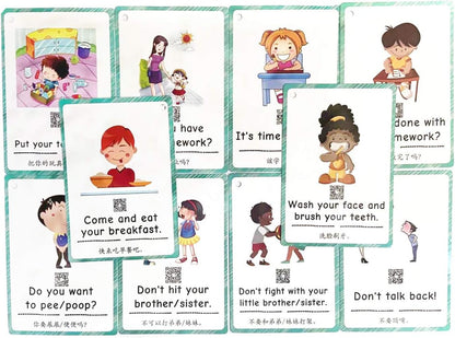 100 Parent-Child Daily Conversation Starters Cards with Picture - Fun Family-Friendly Vivid Question Cards Game for Kids - Learning Materials Great for ESL Teaching: Parent/Teacher/Autism