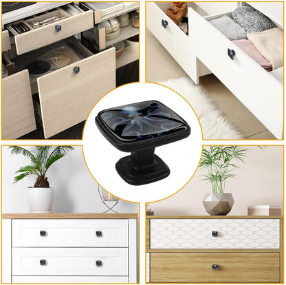 4 Pack Cabinet Knobs Drawer Pulls, 30mm Round ABS Glass Drawer Hardware Growing Butterfly Cabinet Handles with Screws for Dressers Kitchens Cupboard