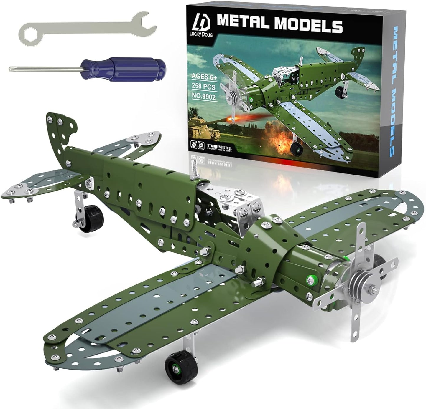 Lucky Doug STEM Building Projects Model Train Set Toys for Boys Kids 8 9 10 11 12 Years Old and Older - 340 PCS DIY Metal Building STEM Toys