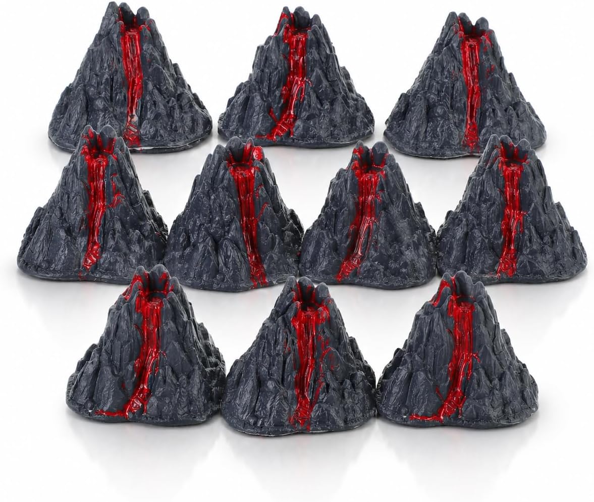 NUOBESTY 10Pcs Mini Volcano Model, Volcano Toy Scene Props for Dinosaur Habitat, Animal Scene, Sand Tray, Diorama, Fairy Garden, Desk Display, School Project, 3.15 x 2.76 x 2.36 in