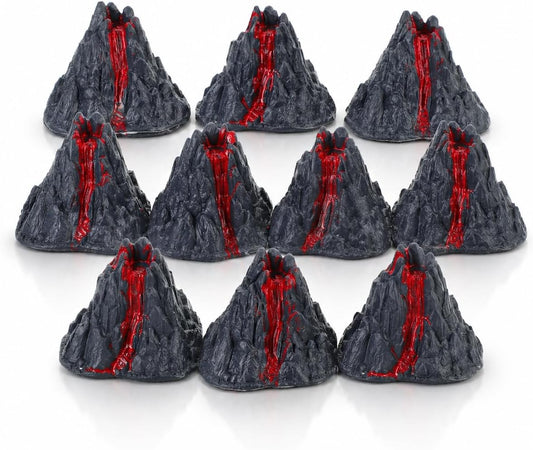 NUOBESTY 10Pcs Mini Volcano Model, Volcano Toy Scene Props for Dinosaur Habitat, Animal Scene, Sand Tray, Diorama, Fairy Garden, Desk Display, School Project, 3.15 x 2.76 x 2.36 in
