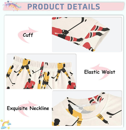 ALAZA Shark Starfish Palm Tree 2 Piece Pajama Set Long Sleeve Top and Pants Sleepwear Unisex - Colors A
